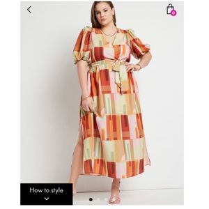 Eloquii Patchwork Maxi Dress with Cutouts